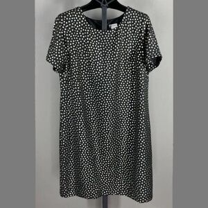 NEW J Crew Dress Womens 8 black gold heart shift preppy a line